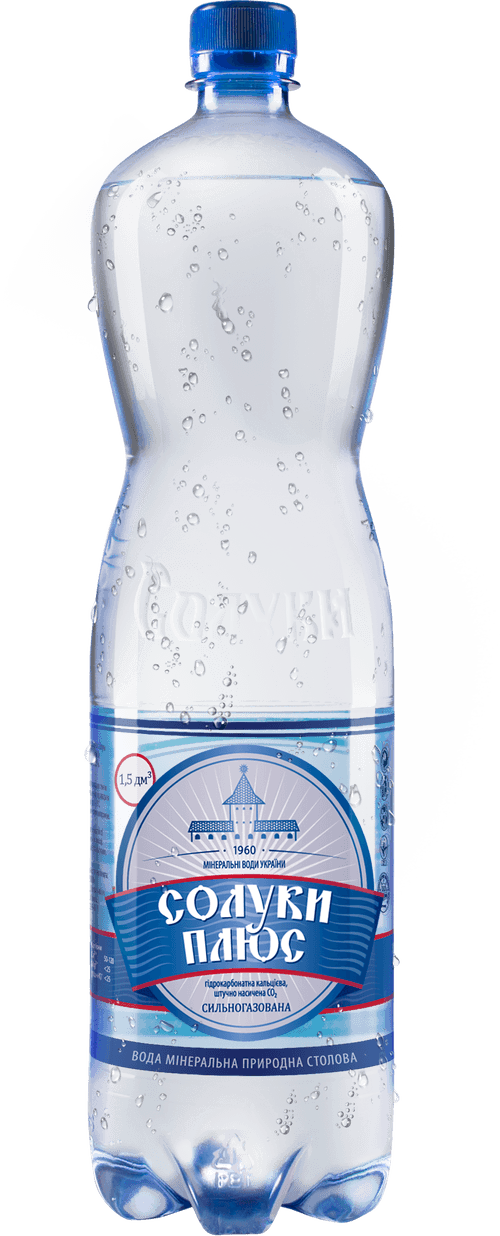 Вода мінеральна сильногазована "Солуки Плюс", 1,5